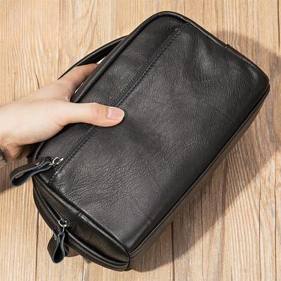 Borsa a mano da uomo in vera pelle, borsa da lavoro, grande capacità, morbida pelle, strato superiore in pelle di mucca