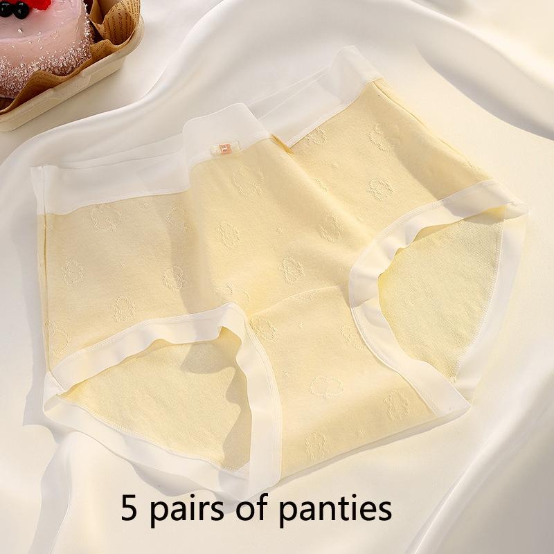 7A Antibakterieller Jacquard Damen-Slip Hohe Taille Hautfreundlich Atmungsaktiv Antibakterieller Baumwollschritt Hüftumschließend Nahtlos Damen-Slip