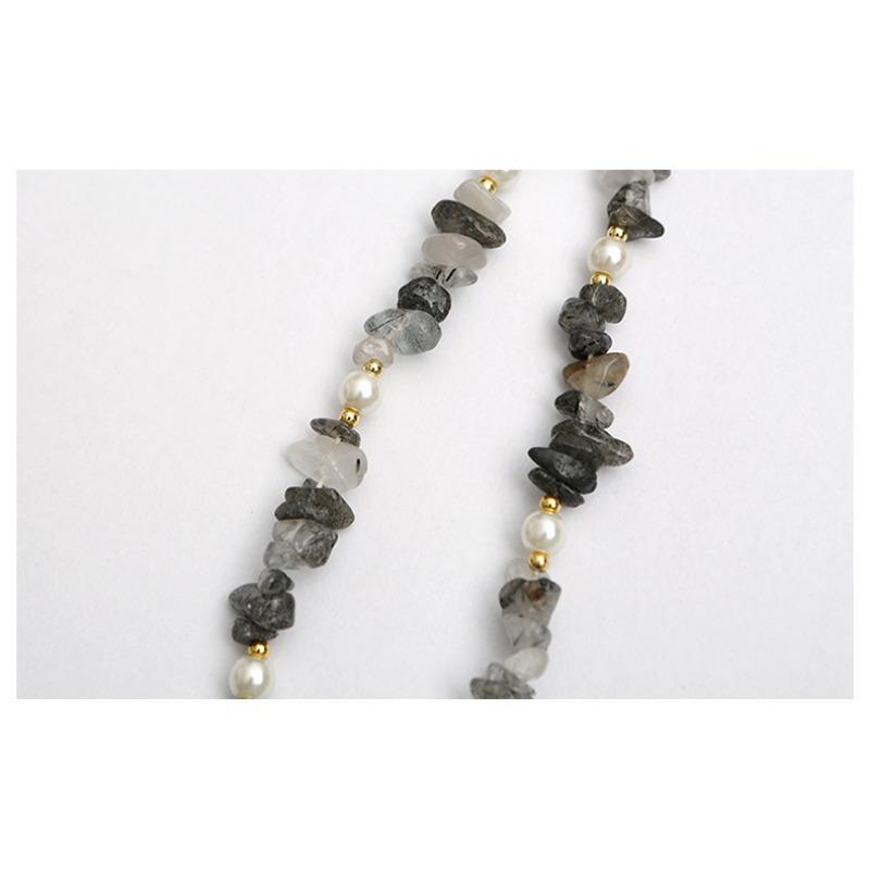 Kreativní personalizované menšiny Kreativní korálkový přívěsek na mobilní telefon Nové dámské oblečení Přírodní kámen Ametyst Štěrkový Šňůrka na mobilní telefon