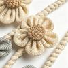 Cotton And Linen Curtain Tiebacks, Decorative Curtain Holdbacks Rope, Flower Curtain Tie Backs, Boho Drapes Holdbacks for Home Office Hotel Decor