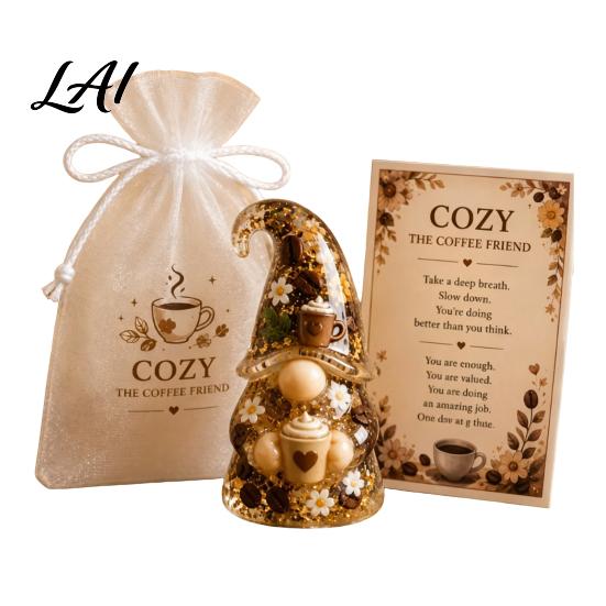 Gnom-Ornament Emotionale Stützfigur mit Karte und Aufmunterungsgeschenk für Sie Mullbeutel Positive Energie Frauen Dekoration