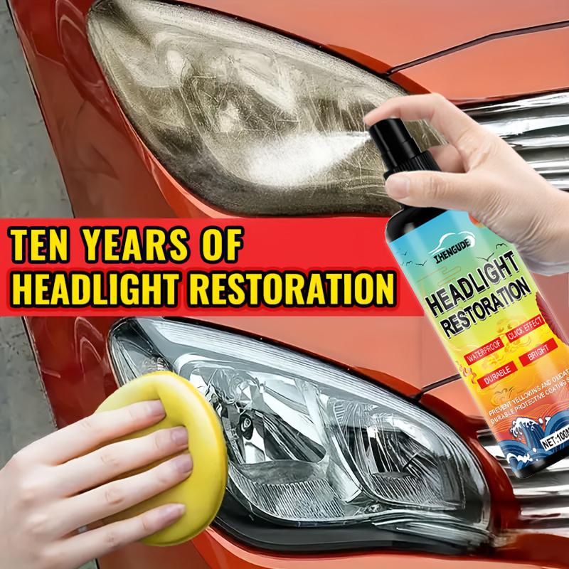 Headlight Restoration Kit - Transparent, Bright Headlight Advanced Repair Solution, Prevents Yellowing and Oxidation, Long-Lasting Protective Coating