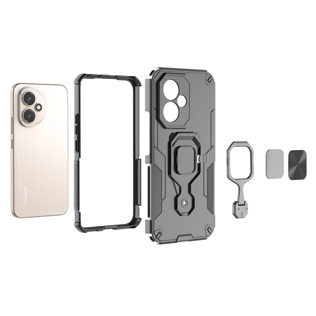 Pro Honor 400 5G (Globální) Pouzdro Otočný Prsten Stojánek PC+TPU Nárazuvzdorný Kryt na Telefon