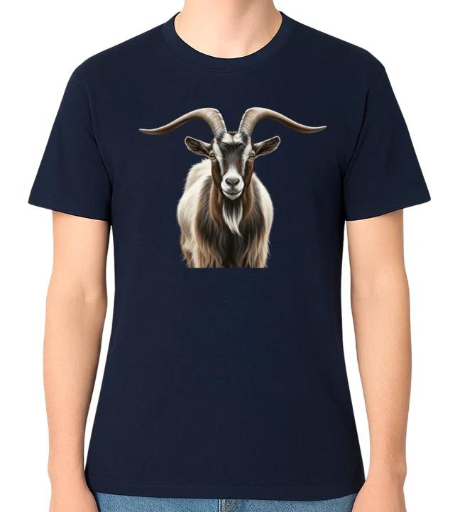 Realistic Goat Head Farm Animal Portrait T-Shirt Rustic Ranch Gift Farmer Tee S