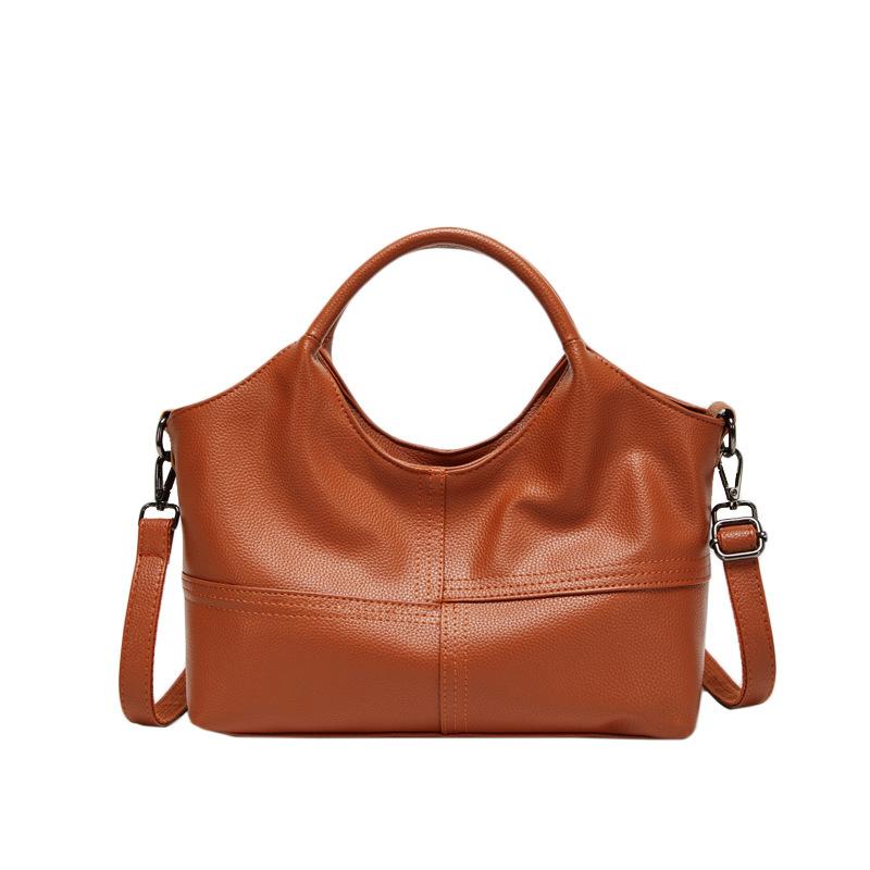 

Popular Women s Bag Lightweight Splicing Small Square Bag Women s Large Capacity High-end Texture Mother Bag Handbag коричневий
