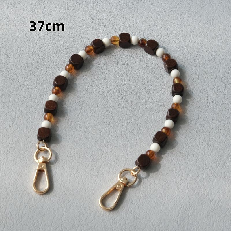 Neue Mode Damen Tasche Accessoire Abnehmbare Holzperlenketten Niedlicher Acryl Luxus Riemen Damen Elegante Tasche Schultergriff Kette