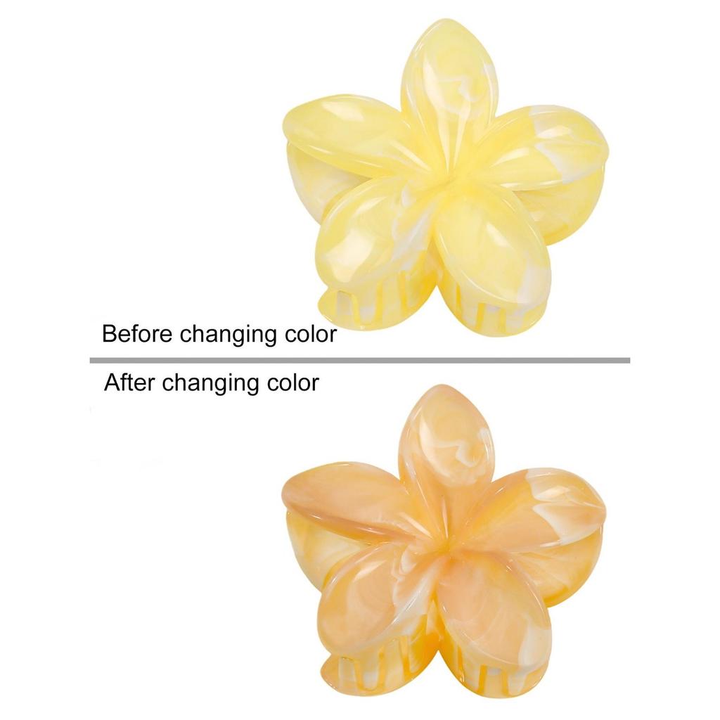 New Hawaiian Flower Hair Claw Clips Discoloration In Sunlight, Strong Hold Beach Hair Accessories for Women Thin Thick Hair
