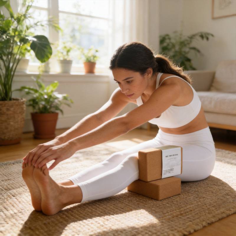Yoga Brick Highdensity Cork Yoga Block For Stretching And Flexibility Practice