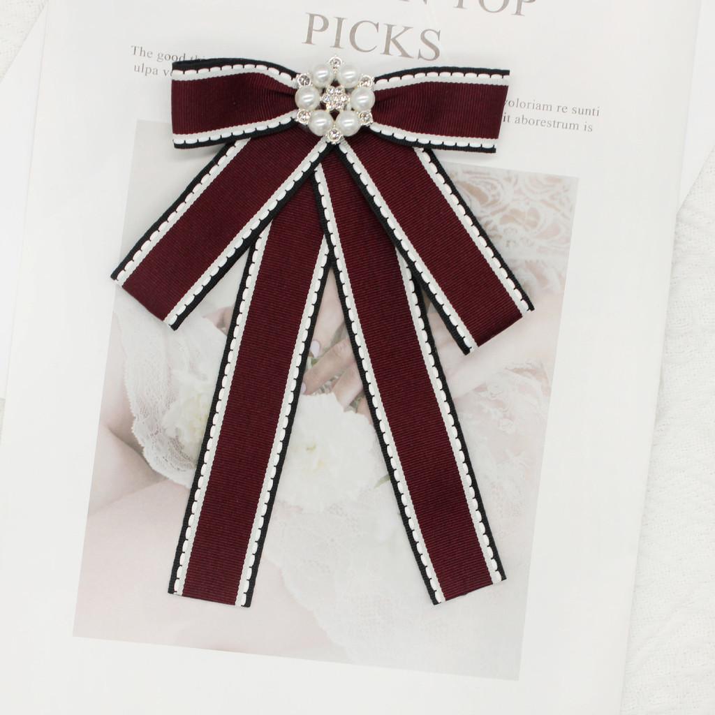 Womens Business Tie Clip With Striped Pattern And Rhinestone Accents For Work
