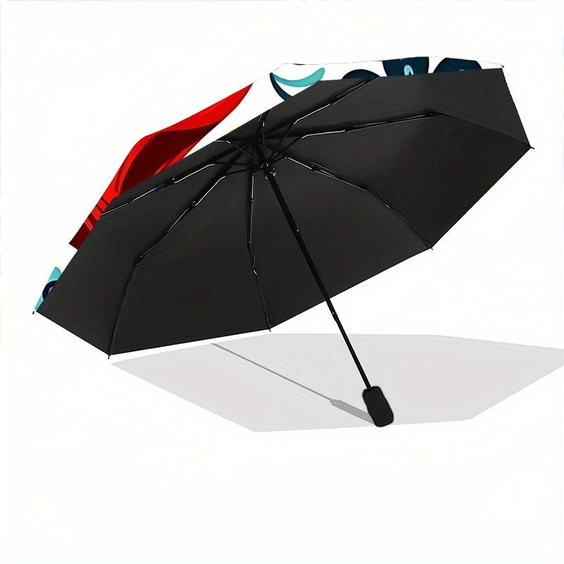 1pc Floral Cat Print Umbrella - 8-Rib Automatic Open/Close, Fashionable Compact Umbrella for Outdoor Adventures Yy250813130