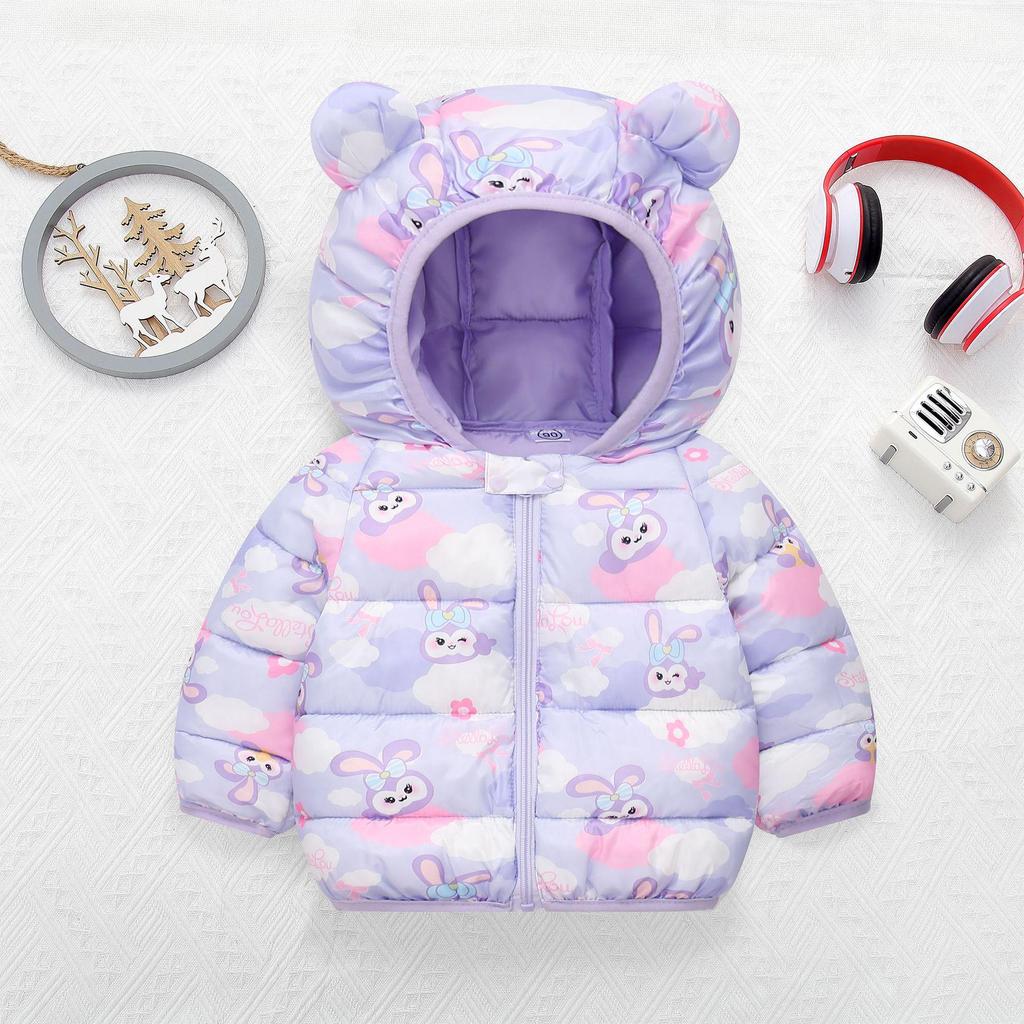 Children's Cartoon Down Cotton Jacket - Lightweight Spring/Autumn Outerwear for Toddlers (Boys & Girls)