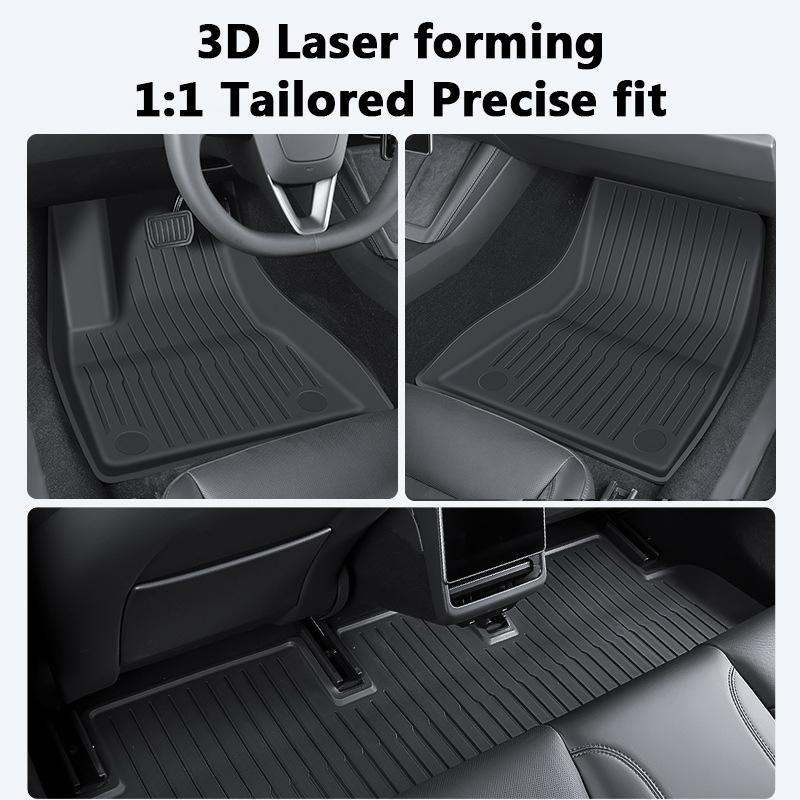 For Tesla Model 3 Highland 2024 Floor Mat TPE Carpet Waterproof Weather-resistant Foot Pads Mats