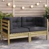 Garden Corner Sofa with Impregnated Pine Wood Cushions
