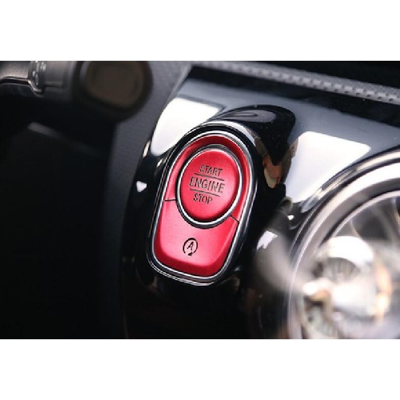 For Benz GLA Aluminum Cover Trim -22 Red Car Inner One-Click Startup Button