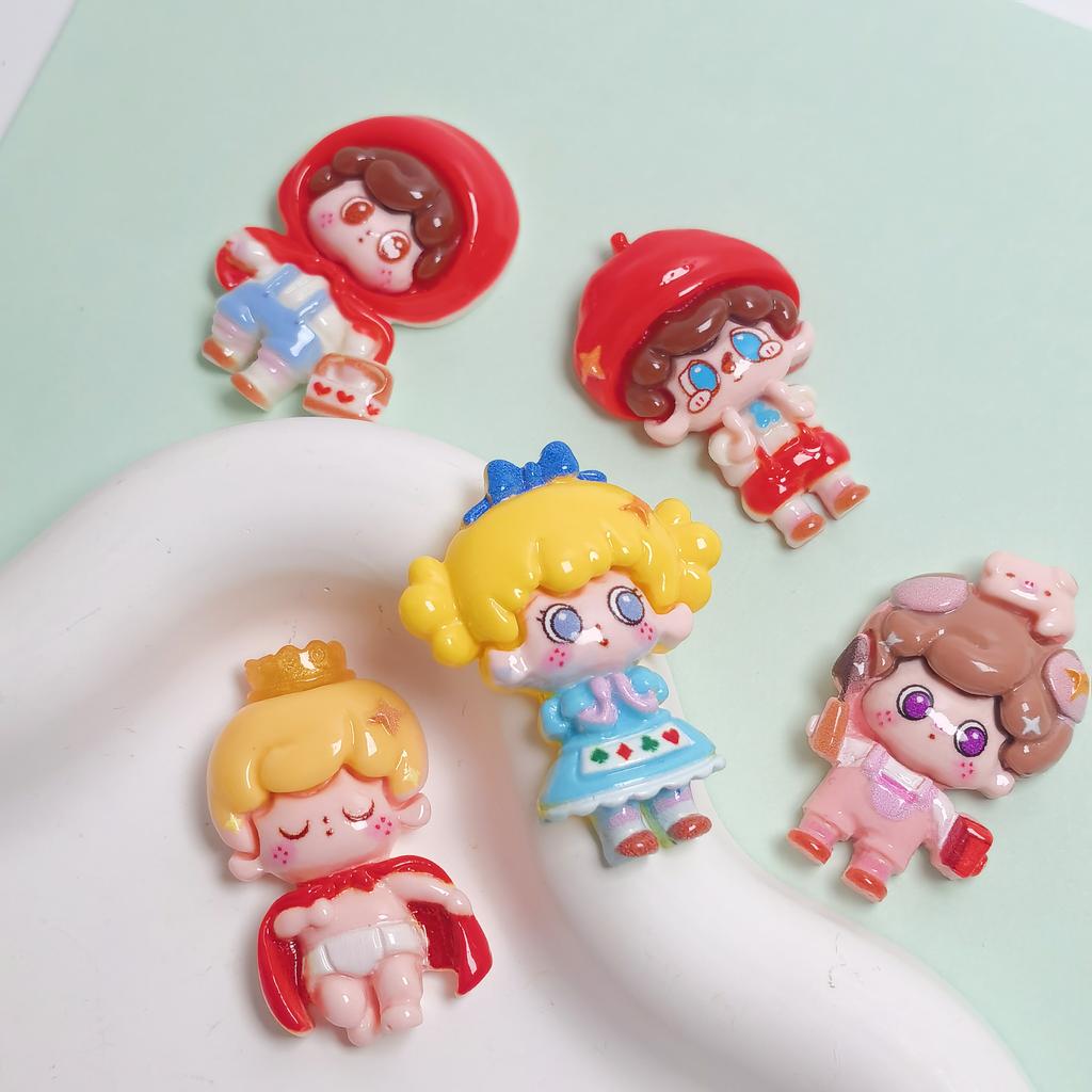 Hot Selling 100Pcs Mixed Cartoon Princess Resin Flatback Cabochons for Scrapbooking Phone Case Keychain Jewelry Making Supplier