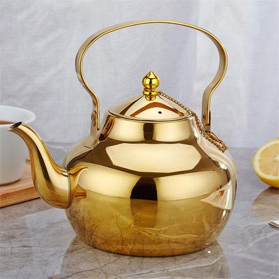 Gold Color Stainless Steel Water Kettle Teapot With Infuser Filter Coffee Kettle Green Oolong Tea Pot Home Office Cookware Tools