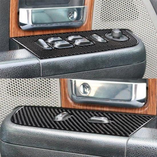Carbon Fiber Interior Front Window Control Cover Trim For Ford F-150 FX4 2004-08