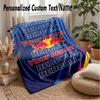 Red Bull Racing Individuelle Flanell-Kuscheldecke Drucken Sie Ihren Namen Text Weiche Warme Decke Weihnachtsgeschenk