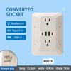 US Multi Socket Wall Socket with 6 AC Outlets 4 USB Port(2 Type C), Universal Plug Power Strip Network Filter Fast Charging