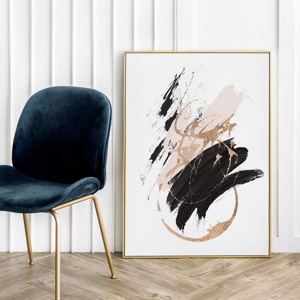 Poster Abstraction Black Pink Gold