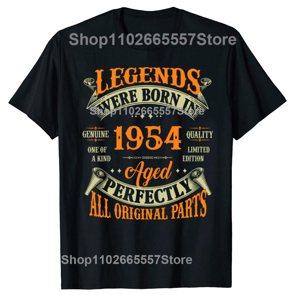 New Men 72th Birthday Tee Vintage Legends Born In 1954 72 Years Old T Shirt Oversize Printed Tee Shirt Casual Short Sleeve