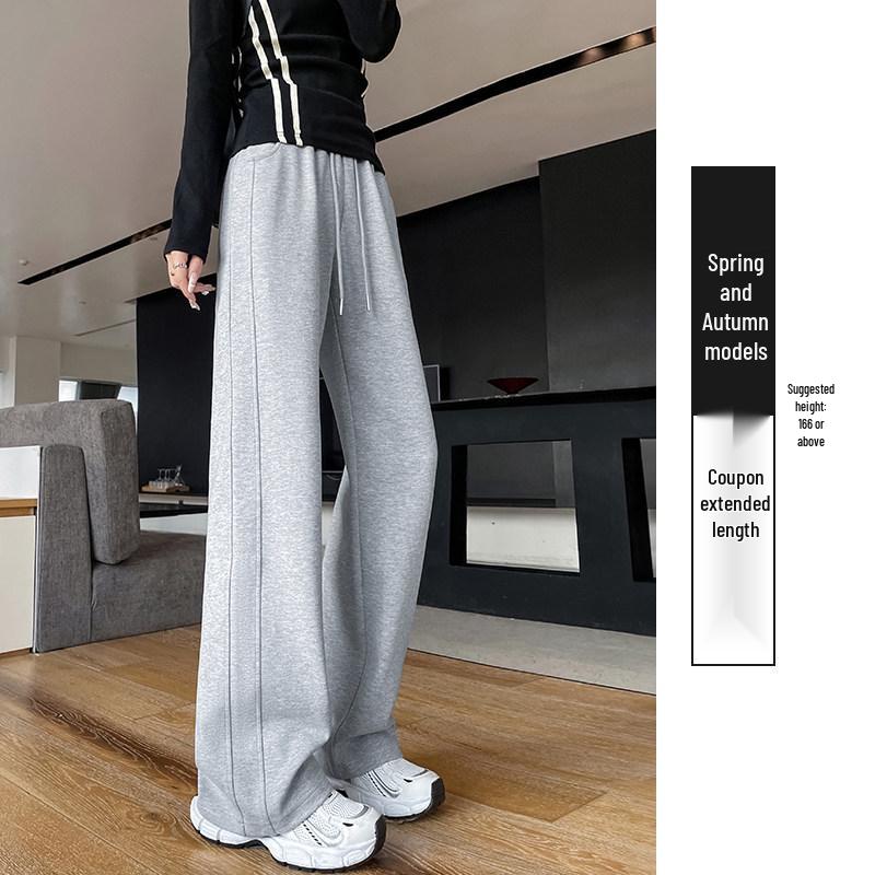 Ice Silk High-Waisted Wide-Leg Sweatpants for Women - Summer 2026 Thin Drapey Sun Protection Sportswear