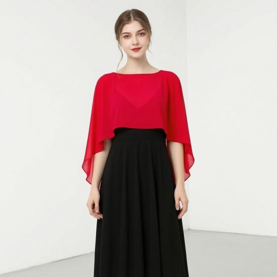 Soft Drape Blouse for Air Conditioned Rooms Women's Shawls And Wraps Evening Dress, Chiffon Shawl, Elegant Sophisticated Office Casual Wear