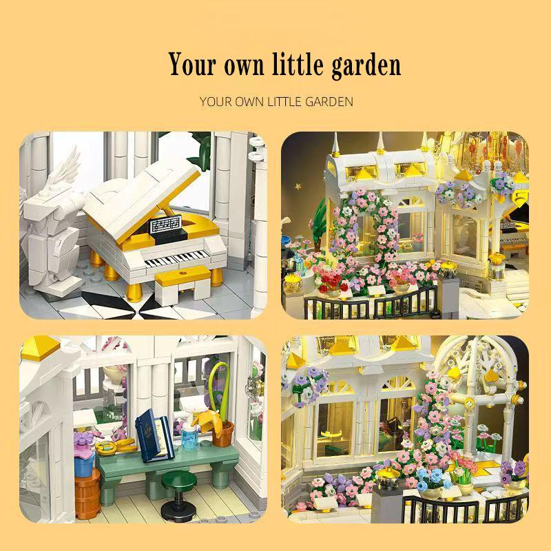 3688 Pieces Garden Square Building, Micro-Particle Building Block Model, Stem Educational Toys, Puzzle Toys 3D Stereo Puzzle Abs