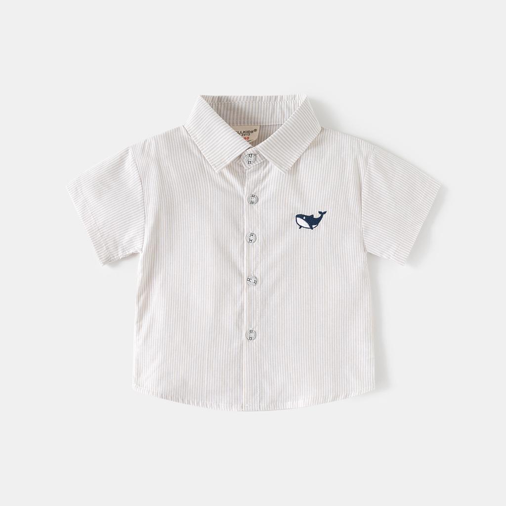 Boys Short Sleeve Shirt Casual Button Down Collared Summer Top Fashion Clothing for Toddler and Kids