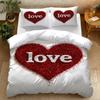 Love Printed Comfortable Bedroom Duvet Cover And 1/2 Pillowcases Set Digital Print Machine Washable Bedding Collection