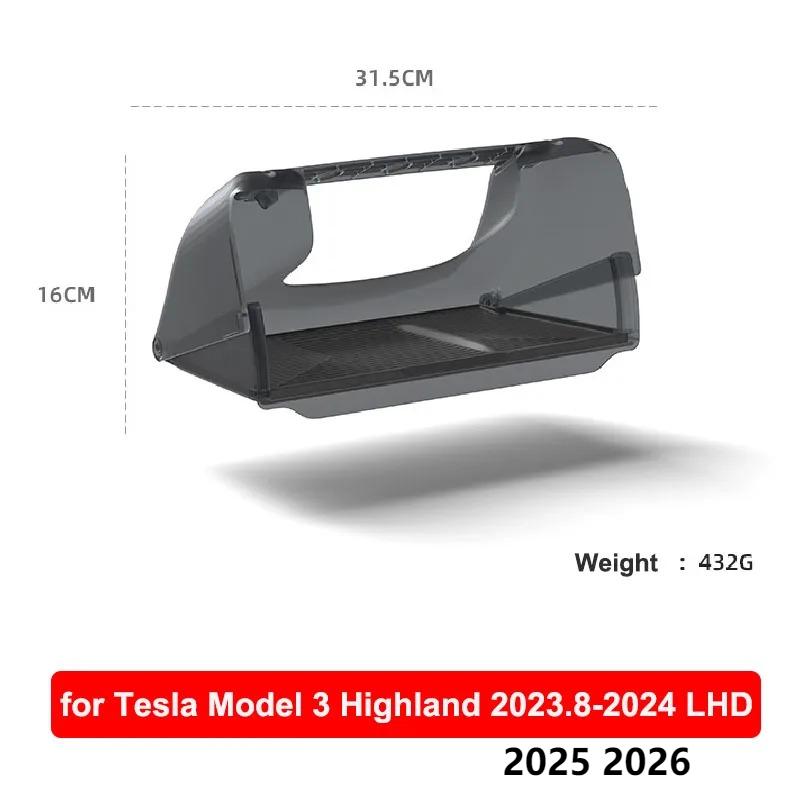 For Tesla Model Y Juniper 2026 Model 3 Highland 2025 Under-Screen Hidden Storage Box Behind Screen Center Console Organizer Case