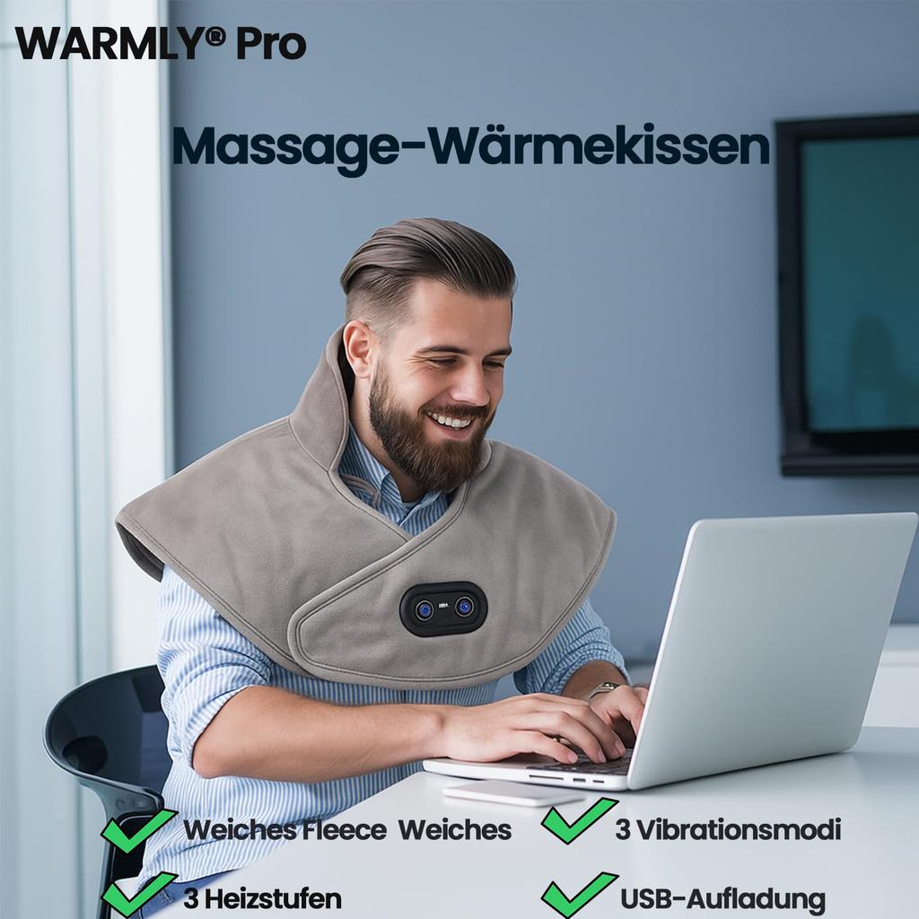 Elektrische Heizung Vibrationsmassage Schulterpolster Heiz- und Wärmeschal Elektrisches Heizschulerkissen Halswirbelsäule Nackenpolster