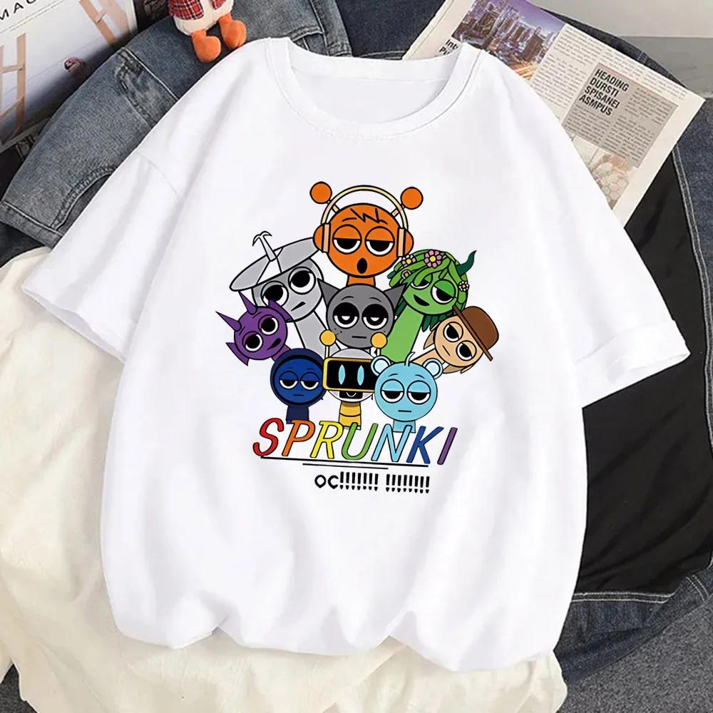 

Горячая футболка Sprunki модная повседневная футболка с рисунком Incredibox унисекс для женщин и подростков, для мальчиков, свободная летняя одежда с коротким рукавом и круглым вырезом для девочек 3XL