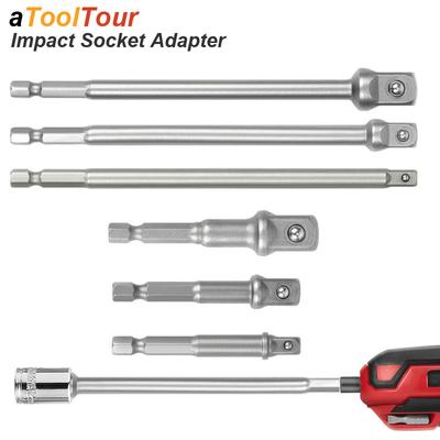 1/4 Hex Shank Convert Socket Adapter for Impact Drill To Wrench Driver Square Converter Bit Conversion Joint Extension Rod Set