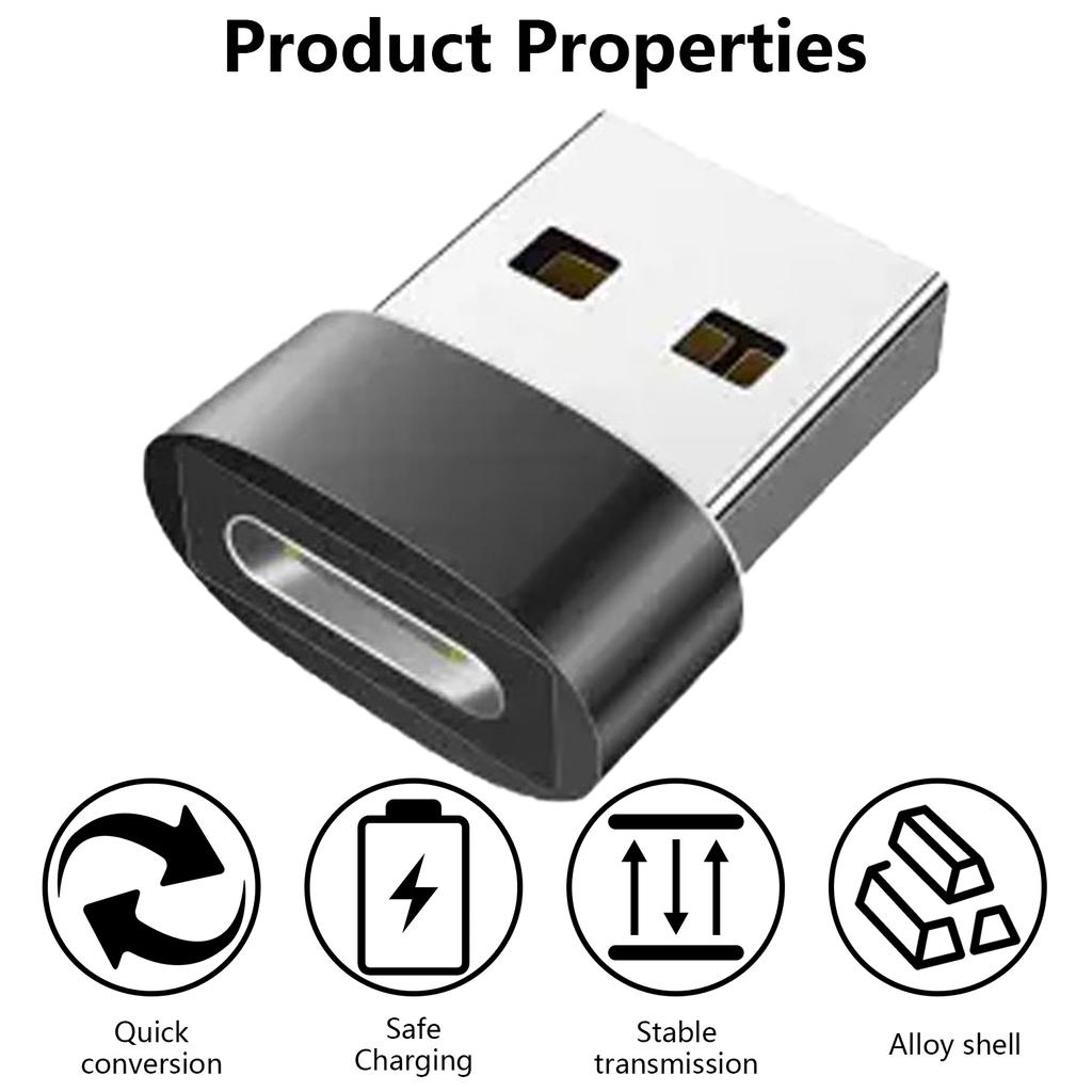USB Stecker auf USB C Buchse Ladeanschlussadapter Schneller Konverter für Typ C Telefone Tablets Spielekonsolen