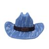 Retro washed western denim hat European and American style men's and women's fashion jazz hat versatile top hat
