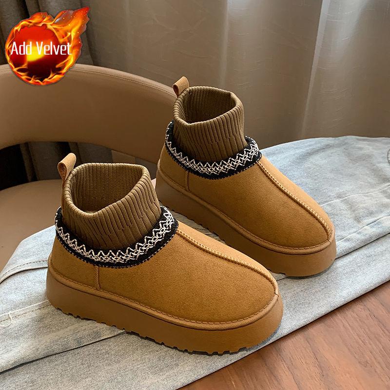 Fashion Winter Round Toe Platform Women's Snow Boots 2025 New In Padded Hot Ladies Shoes On Promotion Goth Chic and Elegant Sock Booties