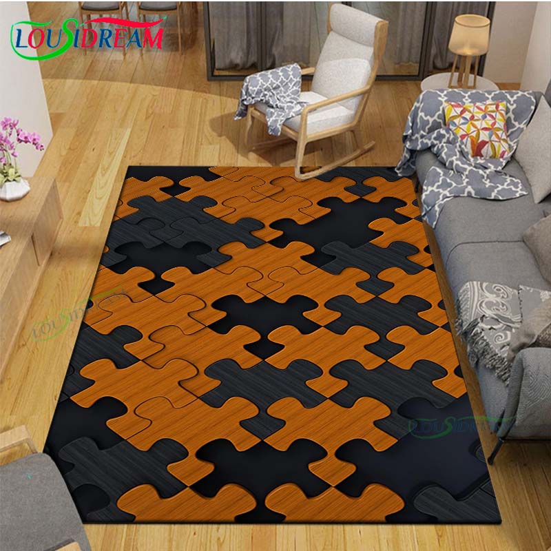 Fashion Popular Puzzle Decor Carpet for Outdoor Balcony Garden Coffee Table Bedroom Area Rugs Kitchen Un-slip Floor Mat Alfombra