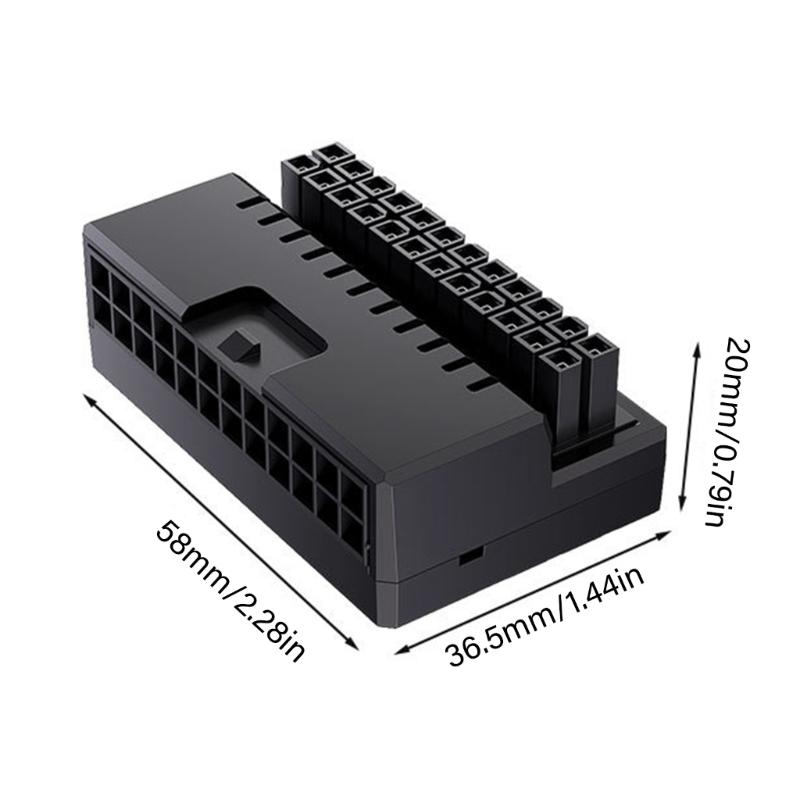 Insulated 24pin Adapter With 90 Degree Horizontal Outlet Enhancing Chassis Aesthetics And Safe Cable Management