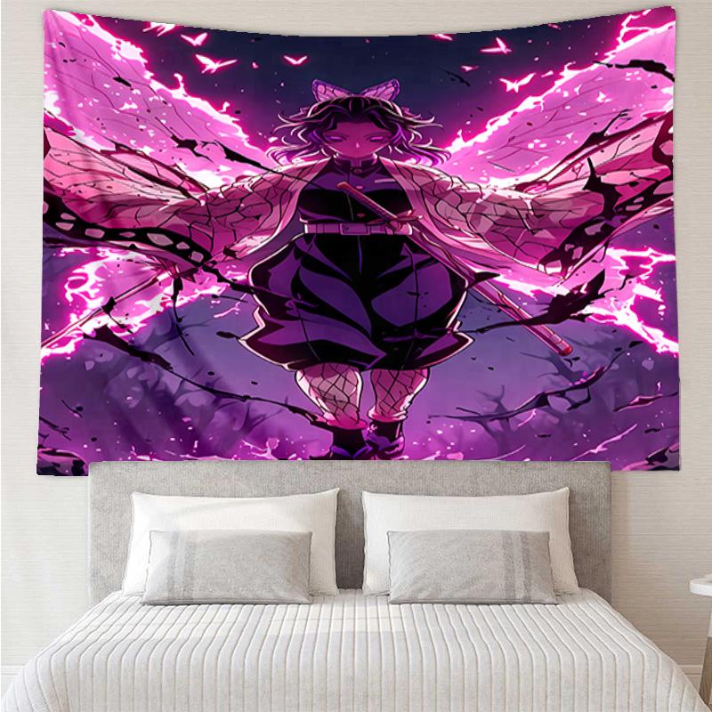 Demon Slayer Shinobu Kocho Tapestry for Bedroom Aesthetic Classroom Tapestries Wall Hanging for Living Room Dorm Office,Ideal Creative Gift