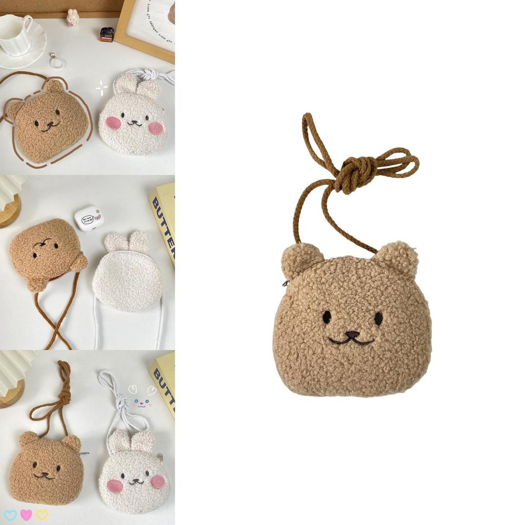 Adorable Plush Teddy Bear Coin Purse Cute Kids Crossbody Storage Bag Wholesale
