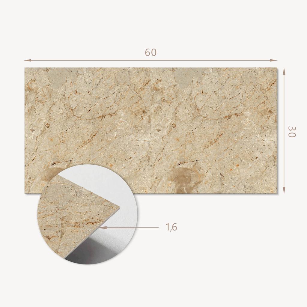 Self-Adhesive Vinyl Tiles for Kitchen Natural Stone Pattern 6x60x30 Cm
