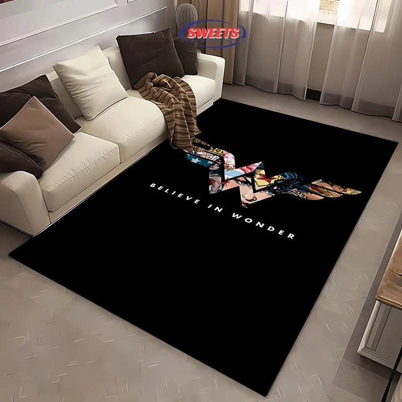 DC Wonder Woman Area Carpet,Living Room Bedroom Children's Room Sofa Mat,Four Seasons Available Doormat Floor Anti-slip Rug,Gift