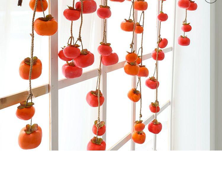 Frosted Persimmon String Wall Pendant for Autumn Decor – Perfect for Restaurants & Farmhouses