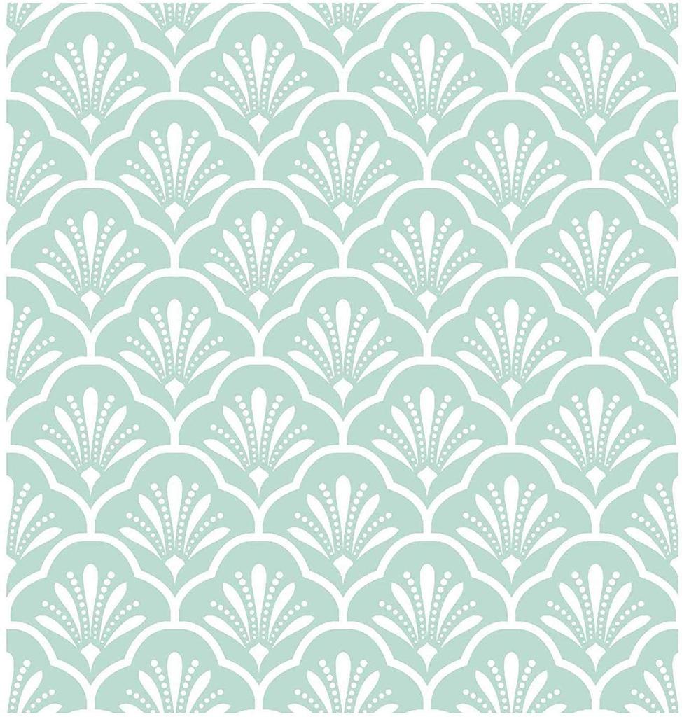 Blau und Weiß Abziehen und Aufkleben Tapete Damaskus Rankwerk Fächer Selbstklebende Vorgeklebte Tapete Möbelaufkleber Heimdekorativ