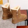 Winter Women Short Plush Warm Snow Boots Casual Shoes Suede Fur Chelsea Ankle Boots Flats Platform Ladies Shoes Botas