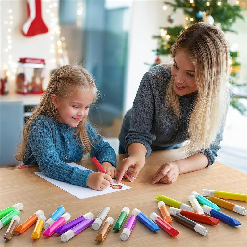 C-Convenient-48 Pcs Suncatcher Paint Pens For Kids Stained Glass Window Art Paint Pens Suncatcher Paint Crafts Sets For Kids