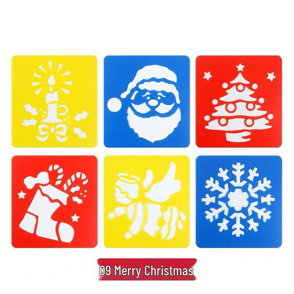 PP Kids' Painting & Drawing Stencil Set - Hollow Plastic Outline Templates for Beginners
