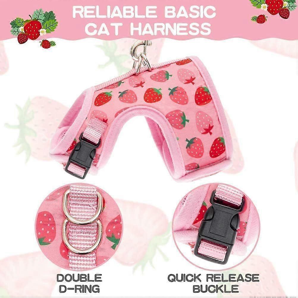 Cat Harness with Leash Escape Proof - Fashionable Mesh Cat Dog Walking Harness