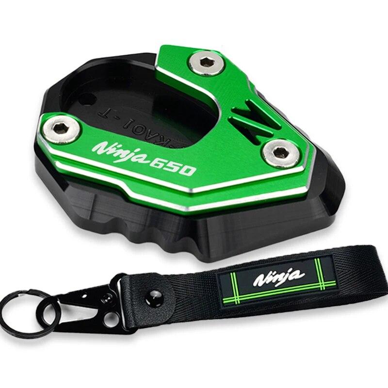 Ninja650 2023 For Kawasaki NINJA 650 RS 2017-2023 2022 Motorcycle Accessories Kickstand Side Stand Enlarger Pad Keyring